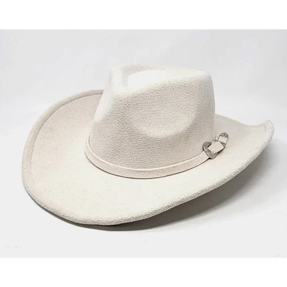 Frye Womens Sz 7 1/2 Cream Wide Brim Hat Adjustable Rim Western Rancher Cowgirl - Picture 2 of 10